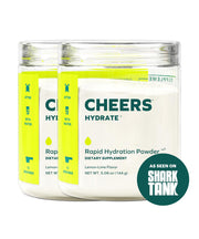 Cheers Hydrate bottle front with lemon-lime flavor and on-the-go hydration.