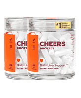 Cheers Protect bottle front view highlighting L-Cysteine and DHM for daily liver support.