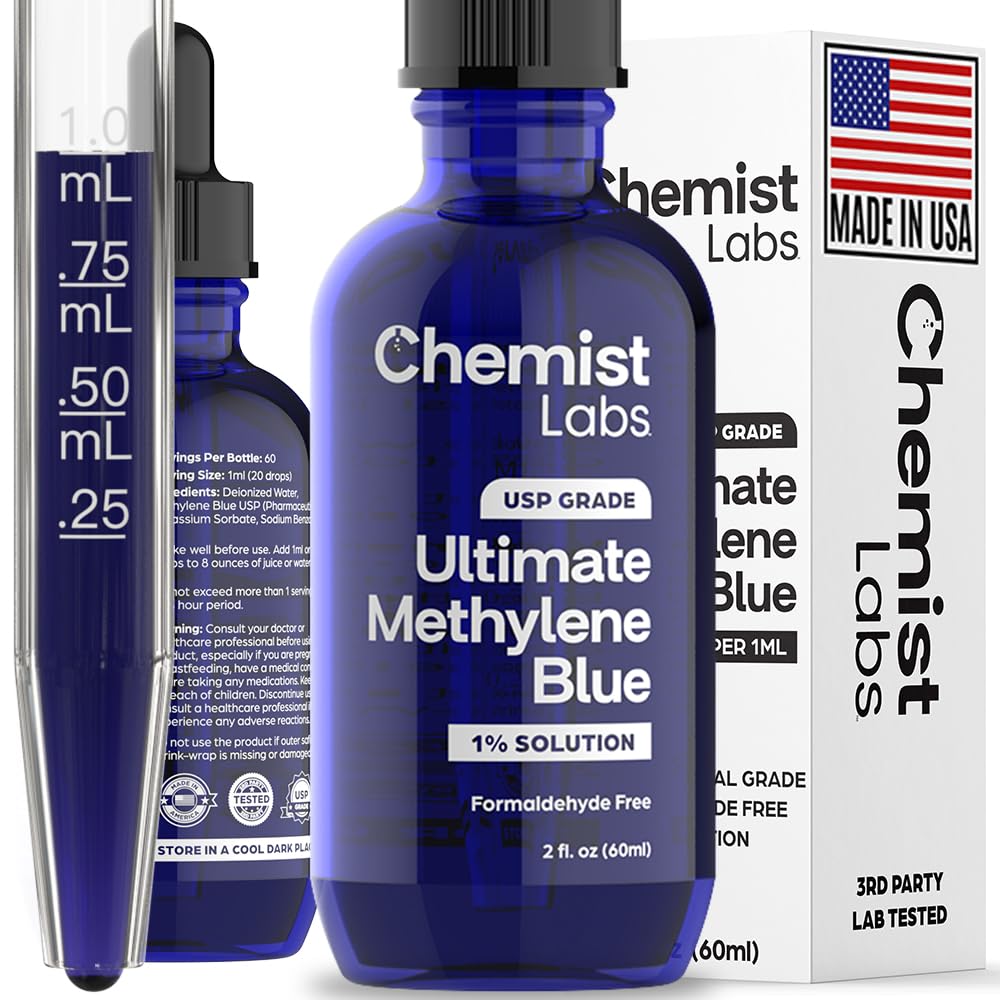 Chemist Labs 1% Methylene Blue bottle for easy daily dosing