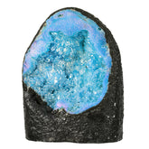 Cheungshing irregular titanium-coated angel aura quartz geode top view for decor