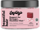 Chewsy Beautiful Hair bottle showing the convenient daily supplement for healthier-looking hair