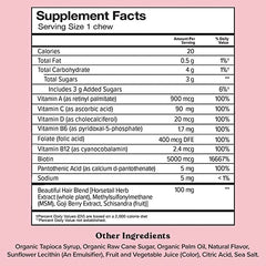 Chewsy Beautiful Hair Chews closeup: juicy, fruity texture for easy daily vitamins.