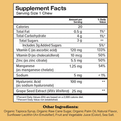 Chewsy Youthful Skin hyaluronic-acid chews supporting internal hydration