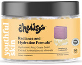 Chewsy Youthful Skin raspberry-lemonade chews for radiant hydration and taste appeal