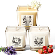 CHFILZLE Lavender Rose Jasmine candle set in a decorative jar for soothing ambient scent