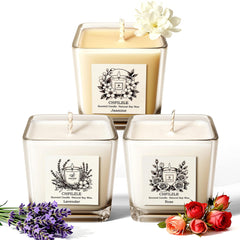 CHFILZLE Lavender Rose Jasmine candle set in a decorative jar for soothing ambient scent