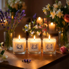 CHFILZLE soy-wax candles in glass jars deliver a clean burn and long-lasting fragrance