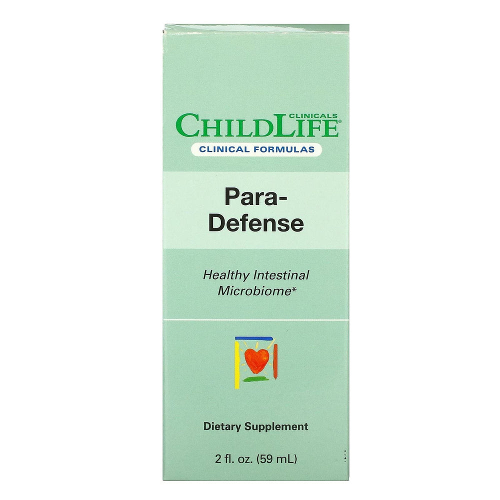 ChildLife Clinicals Para-Defense bottle supports a balanced gut and daily wellness.