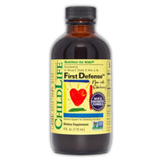 CHILDLIFE ESSENTIALS First Defense bottle front showing kid friendly immune support