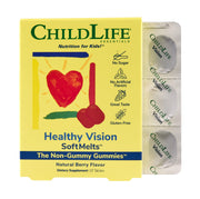 CHILDLIFE ESSENTIALS Healthy Vision SoftMelt bottle supports daily eye health for kids.