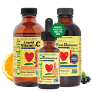 CHILDLIFE ESSENTIALS Immune Support liquid vitamin C bottle helps kids stay healthy.