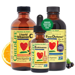 CHILDLIFE ESSENTIALS Immune Support liquid vitamin C bottle helps kids stay healthy.
