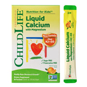 ChildLife Essentials Liquid Calcium stick-pack front view for easy daily bone support
