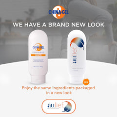 China-Gel Aulief cream neck application for soothing muscle comfort.