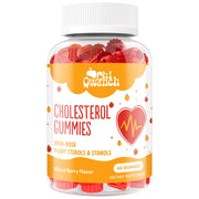 ChiQwench cholesterol gummies in a bottle highlighting plant sterol & stanol support for daily use