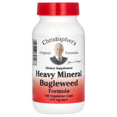 Christopher's Heavy Mineral Bugleweed bottle highlighting vegan mineral support.
