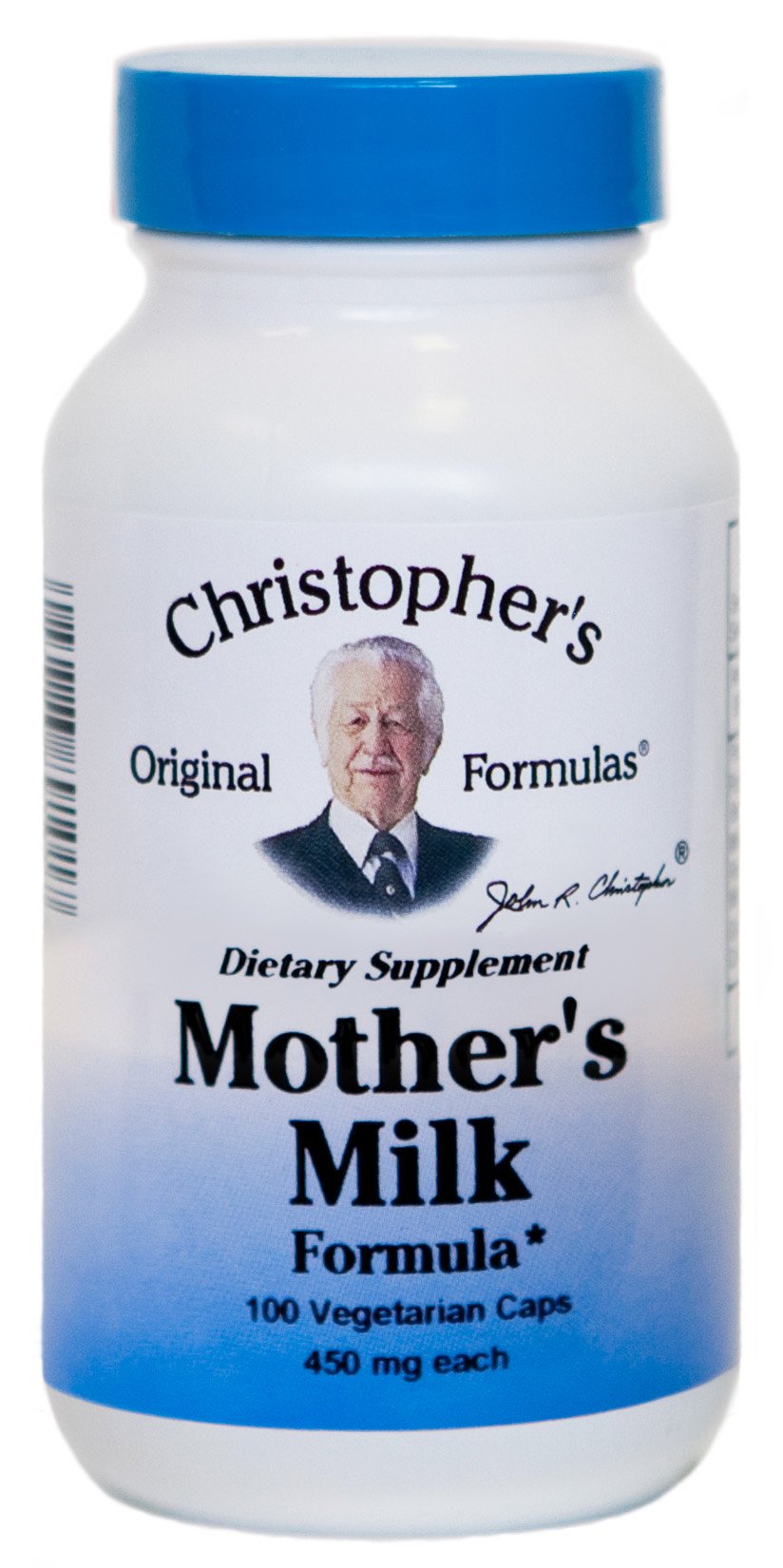 Christopher's Lactation Formula bottle close-up showing herbal blend for nursing support