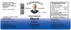 Blood Circ Formula capsules by Christopher's Original Formulas ready for daily use