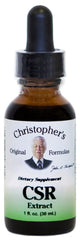 Christopher's Original Formulas CSR Extract bottle shows compact 1 oz size for easy on-the-go use.