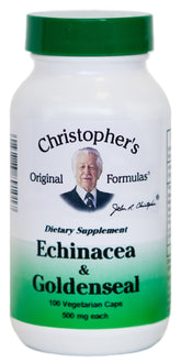 Christopher's Original Formulas Echinacea & Goldenseal bottle front showing product details and design.