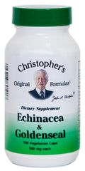 Christopher's Original Formulas Echinacea & Goldenseal bottle front showing product details and design.