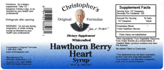 Christopher's Original Formulas hawthorn heart syrup label close-up