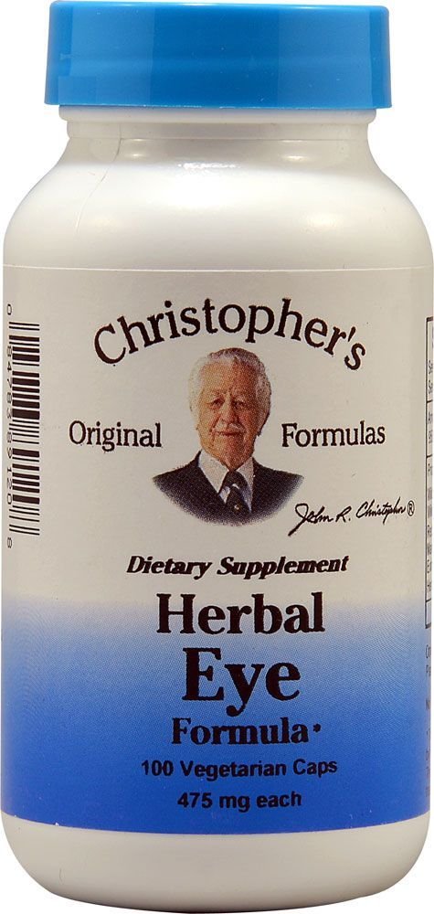 Christopher's Original Formulas Herbal Eye Formula bottle for natural eye support and whole-food ingredients