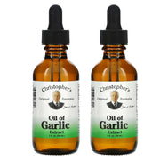 Christopher's Original Formulas Oil of Garlic Extract bottle pour highlights easy dosing for skin use.