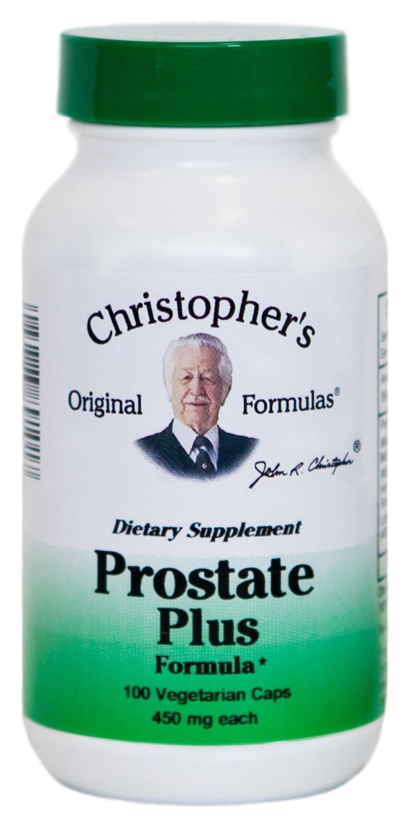 Christopher's Original Formulas Prostate Plus capsules bottle closeup for daily wellness support.