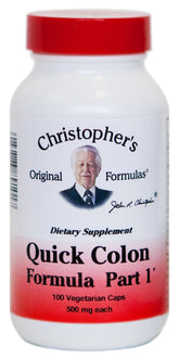 Christopher's Original Formulas Quick Colon Part 1 bottle front view for easy daily digestion support
