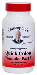 Christopher's Original Formulas Quick Colon Part 1 bottle front view for easy daily digestion support