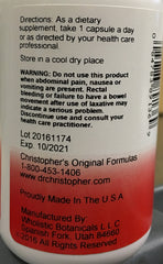 Close-up of Quick Colon Part 1 ingredients shows cascara sagrada and barberry for gentle cleansing
