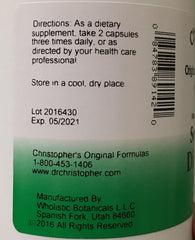 Christopher's Soothing Digestion capsules close-up showing gentle, non-stimulant daily support.