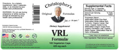 Christopher's VRL Formula capsules close-up for convenient daily immune support.