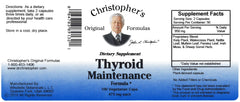 Christopher's Thyroid Maintenance packaging – 100 vegetarian capsules for plant-based wellness