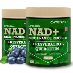 chtenzy nadplus bottle front showing liposomal NAD+ formula for vitality