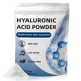 CHZHEN Hyaluronic Acid Powder bottle label shows cosmetic-grade purity for skincare.