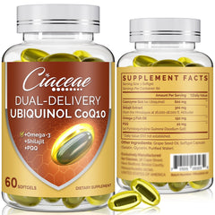 Ciaceae Ubiquinol CoQ10 softgel bottle for daily energy support.