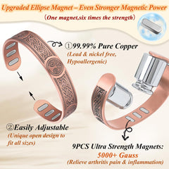 Cigmag copper bracelet adjustable-fit close-up demonstrates easy resizing