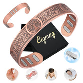 Cigmag copper bracelet Sun Moon Tree motif close-up for daily vitality