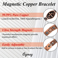 Cigmag copper bracelet for women highlights skin-friendly solid copper for sensitive skin.