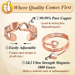 Cigmag adjustable love-design copper ring worn on hand