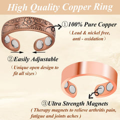 Cigmag adjustable open-design ring fits all sizes.