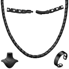 Cigmag magnetic necklace titanium closeup showing durable design and visible magnets.