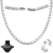 Cigmag titanium necklace close-up with neodymium magnets for lasting magnetic action