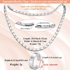 Cigmag unisex titanium necklace on model for versatile style