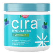 Cira Hydration + Gut Health powder tub front showing 45 servings for daily hydration and gut support.