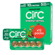 CirC Energy Bites mint chocolate chip in resealable tray for on-the-go snacking