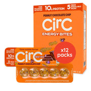 CirC Energy Bites peanut chocolate chip pack for on-the-go protein.