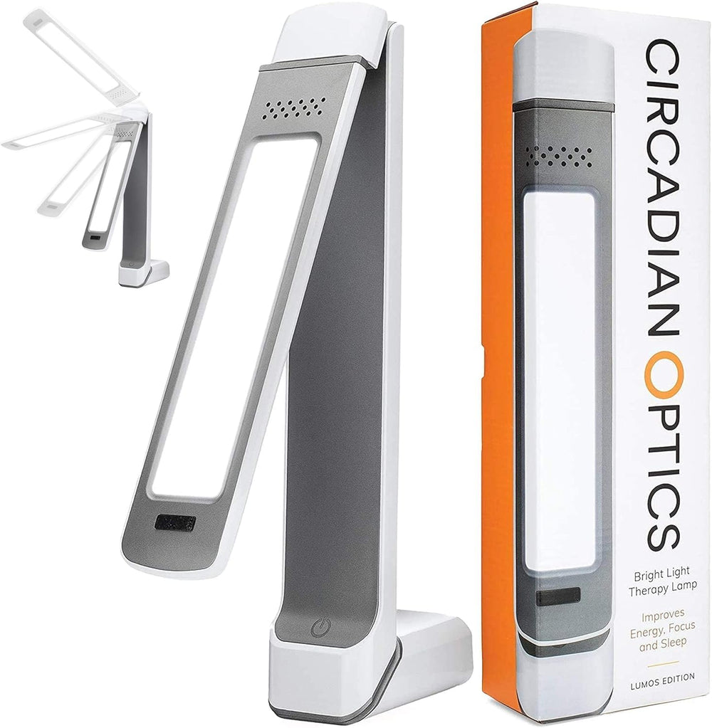 Circadian Optics Lumos 2.0 folding mechanism enables ergonomic desk lighting for tailored setups.